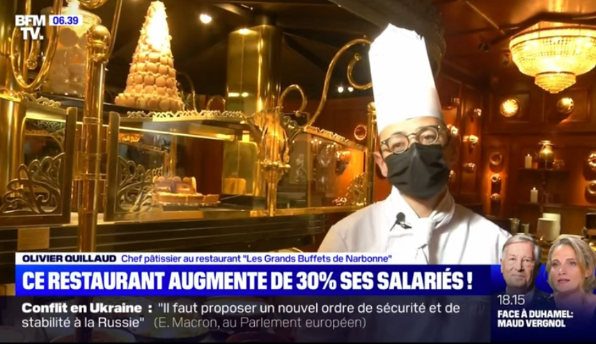 reportage bfm tv augmentation salaire restaurant les Grands Buffets