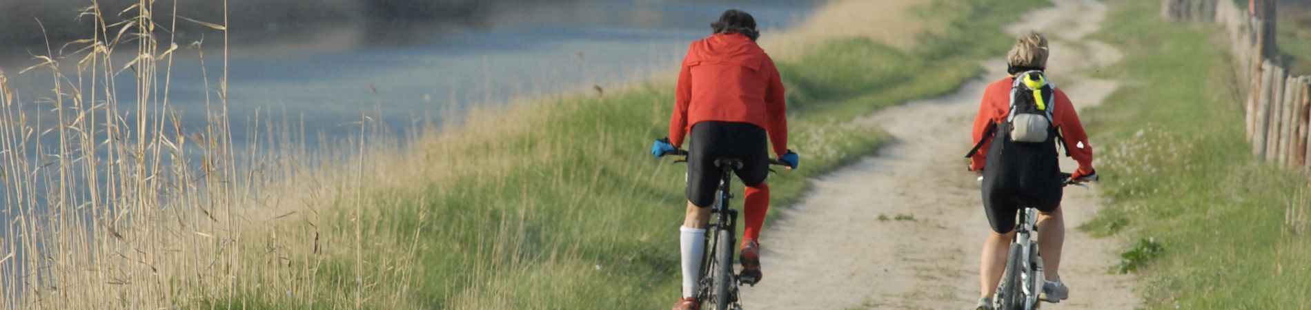 Cyclistes longeant le canal du midi