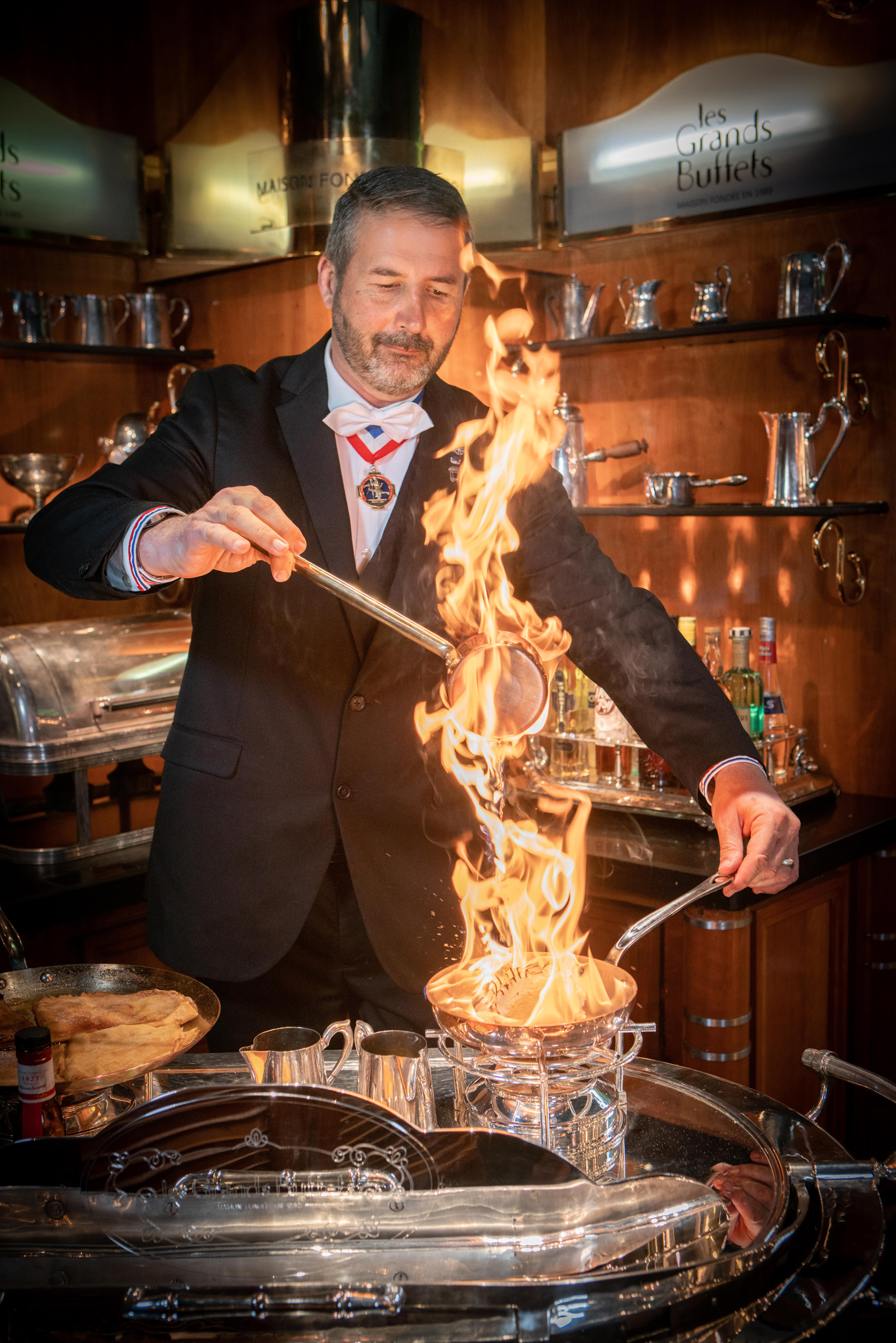 <p>La crêpe Suzette<br />
création d’Auguste Escoffier</p>
